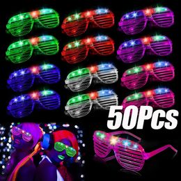 Party Hats Glow in the Dark LED Eyeglasses 6 Neon Colours Blinds Lampshade Glasses Christmas Mardi Gras Birthday Glass 231122