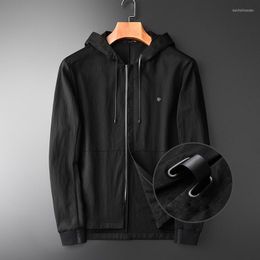 Men's Jackets Male Jacket Fashion Mercerized Cotton Hooded Mens And Coats Hight Quality Side Slit Design Slim Fit Man