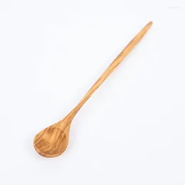 Spoons Creative Long Handle Wooden Spoon Honey Olive Wood Household Tableware Stirring Soup