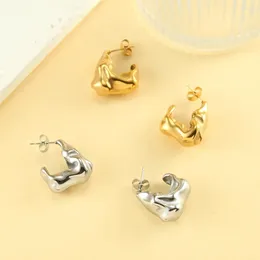 Hoop Earrings Stainless Steel V Shape Gold Colour Silver For Women Geometric Ear Rings Fashion In Korean