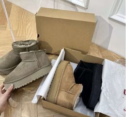 Designer Classic Ultra Mini Boots Snow Boot Platform Women Men Fur Sheepskin Tasman Tazz Chestnut Sand Mustard Seed Beige Driftwood Australian Winter Ankle shoe56