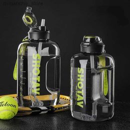 water bottle 1/2/3/4 L Water Bott with Straw Large Portab Travel Flask Botts Drink Bott for Training Sport Fitness Cup with Sca FDA Q231122