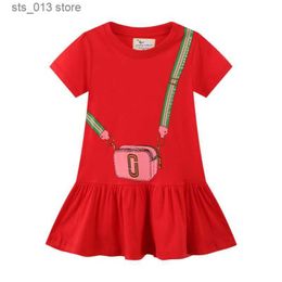girls dresses new arrival summer girls dresses bag print hot selling baby summer frocks cotton clothes frocks party birthday t230422