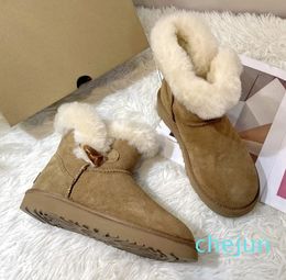 Boots For Women Australia Luxury Snow Boot Slippers Fashion Ultra Mini Platform Booties Winter Suede Wool Ladies Warm Fur Ankle Bootes