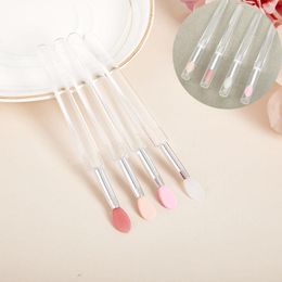 Makeup Brushes 1/5Pcs Cosmetic Lip Gloss Applicator Mask Plastic Handle Soft Silicone With Cap Eye Shadow Stick