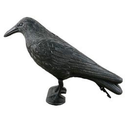 Garden Decorations Plastic Simulated Crow Decoy Bird Scarer Mice Pest Control Deterrent 230422