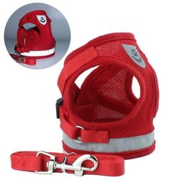 New type of Pet Dog Mesh Harness and Nylon Leash Set with Reflective Strap 4 Colours 5 Sizes Mhrqe