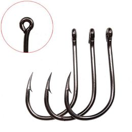 1000 Pieces Lot 10 Sizes 6#-15# Black Ise Hook High Carbon Steel Barbed Fishing Hooks Pesca Tackle Accessories Whole - SF20231z