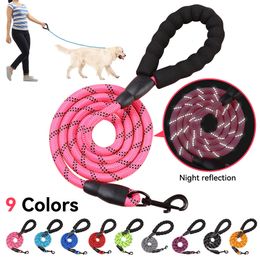 Dog Collars Leashes Nylon Dog Harness Leash For Medium Large Dogs Leads Pet Training Walking Safety Mountain Climb Dog Leashes Rope 230422