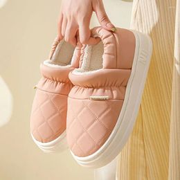 Slippers A56 Cotton Women's Winter Bag Heel 2023 Plus Velvet Home Household Simple Waterproof Anti-slip Warm Shoes