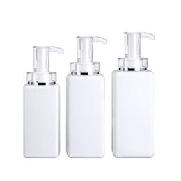 300ML 400ML 500ML transparent/white plastic empty bottle High-end shampoo square bottles shower gel lotion pump sub-bottle Kheaj