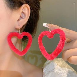 Dangle Earrings Exaggerated Trendy Hollow Heart Earring Vintage Charm For Women Classic Korean Style Jewellery Delicate Fashion Jewellery