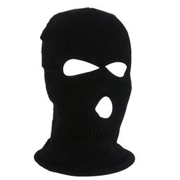 OutdoorCycling Acrylic Yarn Full Face Mask Bicycle Ski Bike Ride Mask Winter Cap Balaclava Hood Army Tactical 3 Hole162E