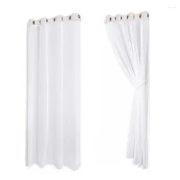 Curtain 2Pcs White Tulle Curtains Drapes Living Room Waterproof Pergola Patio 132X243cm