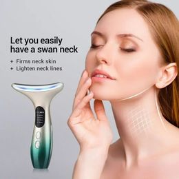 Face Care Devices and neck massager LED pon therapy for skin anti wrinkle enhancement double chin beauty equipment tightening reducing care tools 231121