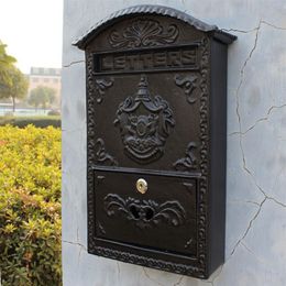 Cast Aluminium Iron Mailbox Postbox Garden Decoration Embossed Trim Metal Mail Post Letters Box Yard Patio Lawn Outdoor Ornate Wall206D