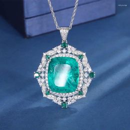 Pendant Necklaces SrJewelry Copper Bottom Gold Plated Imitation Emerald Violet Luxury Square 20 23 Necklace Jewellery