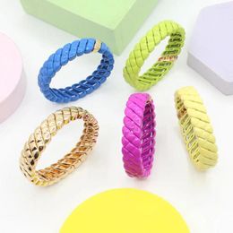 Strand Geometric Irregular Shape Multicolor Plant Peanut Enamel Bead Bracelet Dopamine Girls Elastic Accessories