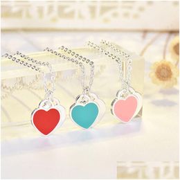 Pendant Necklaces Imitation S925 Sier Necklace Heart Shape For Women Fashion Jewellery Original Gift Drop Delivery Pendants Dhmjq