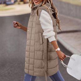 Women's Vests Plus Size Hooded Coat Womens Autumn Winter Light Down Cotton Vest Sleeveless Thermal Mid Length Quilted Jackets