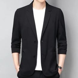 Men's Suits Blazers Black Blazers Men's Cotton Linen Suit Jacket Spring Summer Loose Grey Male Long Sleeve Business Coat Casual Luxury Man Blazer 231122