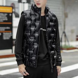 Men's Vests 2023 Autumn Winter Men Cotton Bright Vest Jacket Sleeveless Down Waistcoat Male Casual Plus Size Coat