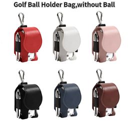 Golf Bags 1PC Golf Ball Storage Bags Mini Pocket PU Leather Hang on Waist Golf Ball Storage Pouch with Metal Buckle Golf Belt Holder Bags 230421