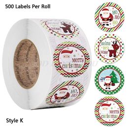 Wall Stickers 500pcs Round 4 Designs Merry Christmas Thank You Seal Labels For Envelope Cards Gift Package Scrapbooking Decor1