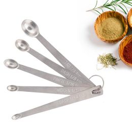 Measuring Tools 5pcs Small Measuring Spoons Stainless Steel Seasoning Dry and Liquid Ingredients Kitchen Mearure Tools 230422