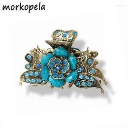 Hair Clips Morkopela Rose Flower Claw Vintage Metal Clip Accessories Women Banquet Pin Jewellery Gift