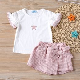 Clothing Sets Summer Girl Set T-ShirtShorts 2Pcs Casual Suit Sportswear Kid Clothes Children Suit Baby Girl Clothes 230422