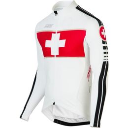 2022 Autumn Men Switzerland Cycling Jersey Tops Bicycle Exercise Bike Clothing Thin Wicking Jersey Long Sleeve 2XS-6XL225t