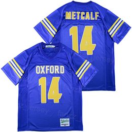Football Oxford High School Jersey 14 DK Metcalf Uniform Team Purple Colour Moive College Embroidery And Sewing Breathable For Sport Fans University Vintage Good