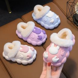 Slipper Boys Girls Cosy Home Warm Plush Shoes 2024 Winter Cotton Slippers Kids Cute Bunny Indoor Nonslip Removable Baby 231122