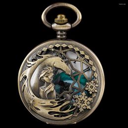 Pocket Watches Anime Sprite Princess Hollow Exquisite Dial Quartz Watch Retro Men And Women Accessories Holiday Gift