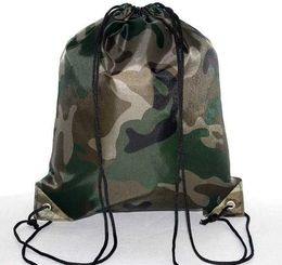 Büyük Kamuflaj Çizme Çantaları 210D Su Geçirmez Ambalaj Drawstring Sırt Çantası Camo Spor Çanta Okulu Sport Açık Ayakkabı Çantası