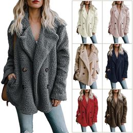 Women's Fur Autumn Winter Women Faux Coat Warm Teddy Female Casual Oversized Soft Fluffy Fleece Jackets Overcoat