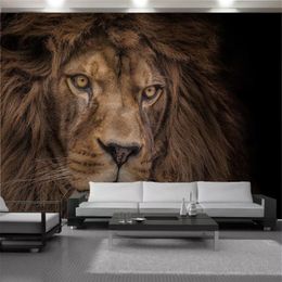 Home Decor 3d Wallpaper HD Mighty Wild Animal Lion Living Room Bedroom Background Wall Decoration Mural Wallpapers Wallcovering236R