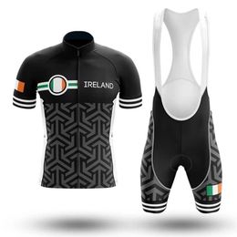 New 2022 Ireland Black Cycling team jersey 19D pad Bike shorts set quick dry Ropa Ciclismo Mens pro BICYCLING Maillot Culotte wear169f