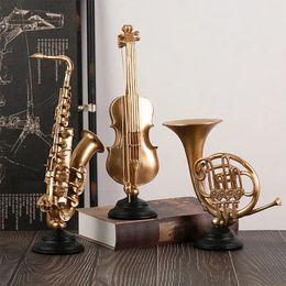 Christmas Decorations Musical Instruments Miniatures Resins Crafts Music Violin Saxophone Model Figurines Home Decoration Living Room Bookcase Desktop 231121