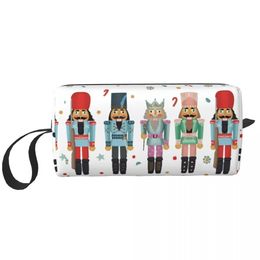 Cosmetic Bags Nutcracker Party Makeup Bag for Women Travel Organiser Cute Christmas Nutcrackers Toy Soldier Storage Toiletry Box 231121