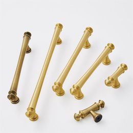 Brass Gold Furniture Wardrobe Cabinet Handle Drawer Pull Knobs Cupboard T Bar Door Hardware239Q