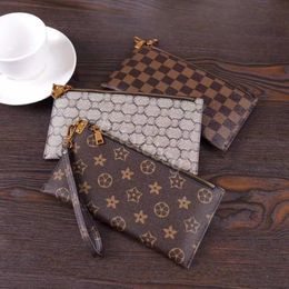 Fashion Designer men's Women PVC Leather Wallet woman purse Discount card holder ladies handbag checked flower bag gifts 22*11*1cm