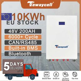 EU Stock 10KWh Powerwall 48V 200Ah LiFePO4 Battery Pack Lithium Iron Phosphate Buitl-in BMS 200A CAN RS485 Bluetooth Tax Free