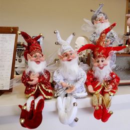 Christmas Decorations Christmas Decoration 50cm Elf Doll Toy Hanging Standing Decor Navidad Pendant Ornaments For Home Year Gift For Kids 231121