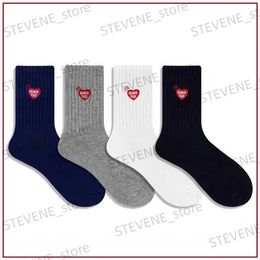 Men's Socks MADE HUMAN towel bottom love embroidery Yu Wenle with sports socks tide brand couples solid color cotton socks T231122