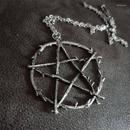 Pendant Necklaces Gothic Pentagram Necklace Grunge Pentacle Wicca Punk Statement Jewelry Creative Charm Fashion Women Delicacy Gift