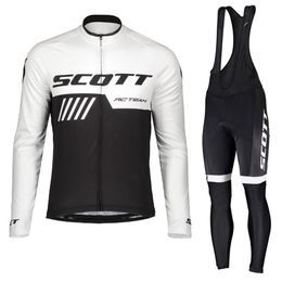 SCOTT Team cycling Jersey bib pants Suit men long sleeve mtb bicycle Outfits road bike clothing High Quality outdoor sportswear Y2294g