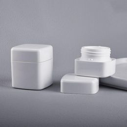 White PP cosmetic jars square plastic bottle lip balm eyes/face cream container BPA free(without logo) 30g 50g Jmqgh