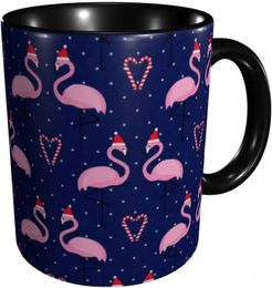 Mugs Merry Christmas Flamingo Bird Funny Coffee Mugs 11oz Tea Cocoa Ceramic Cup Friends Cool Gadgets Personalised Novelty Gifts 231121